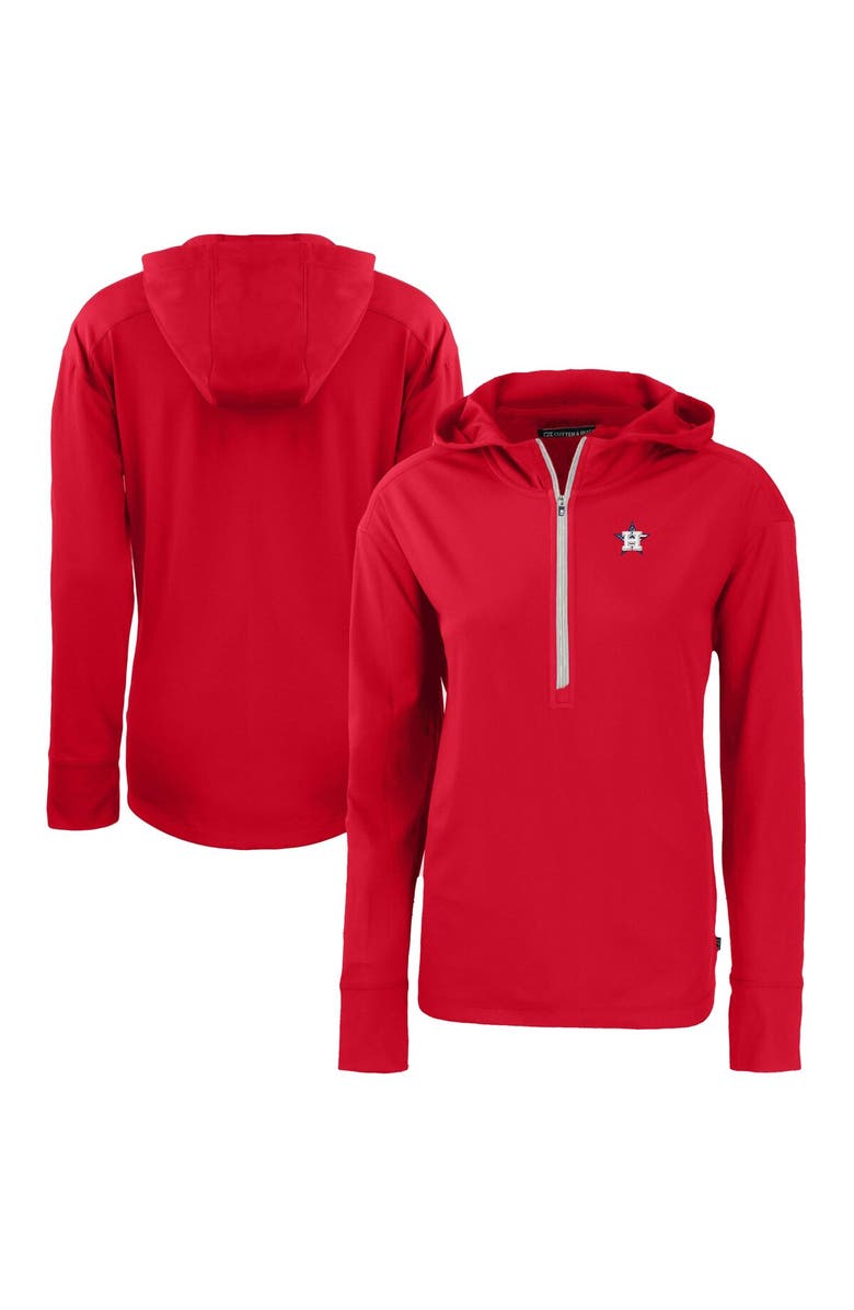 Cutter & Buck Women's Cutter & Buck  Red Houston Astros Daybreak Eco Recycled Half-Zip Hoodie, Main, color, 