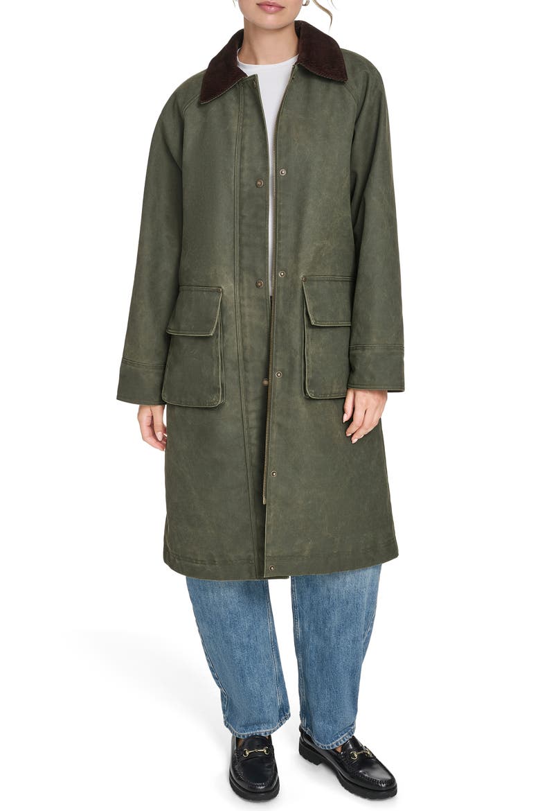 Extralong Barn Jacket, Main, color, DARK OLIVE
