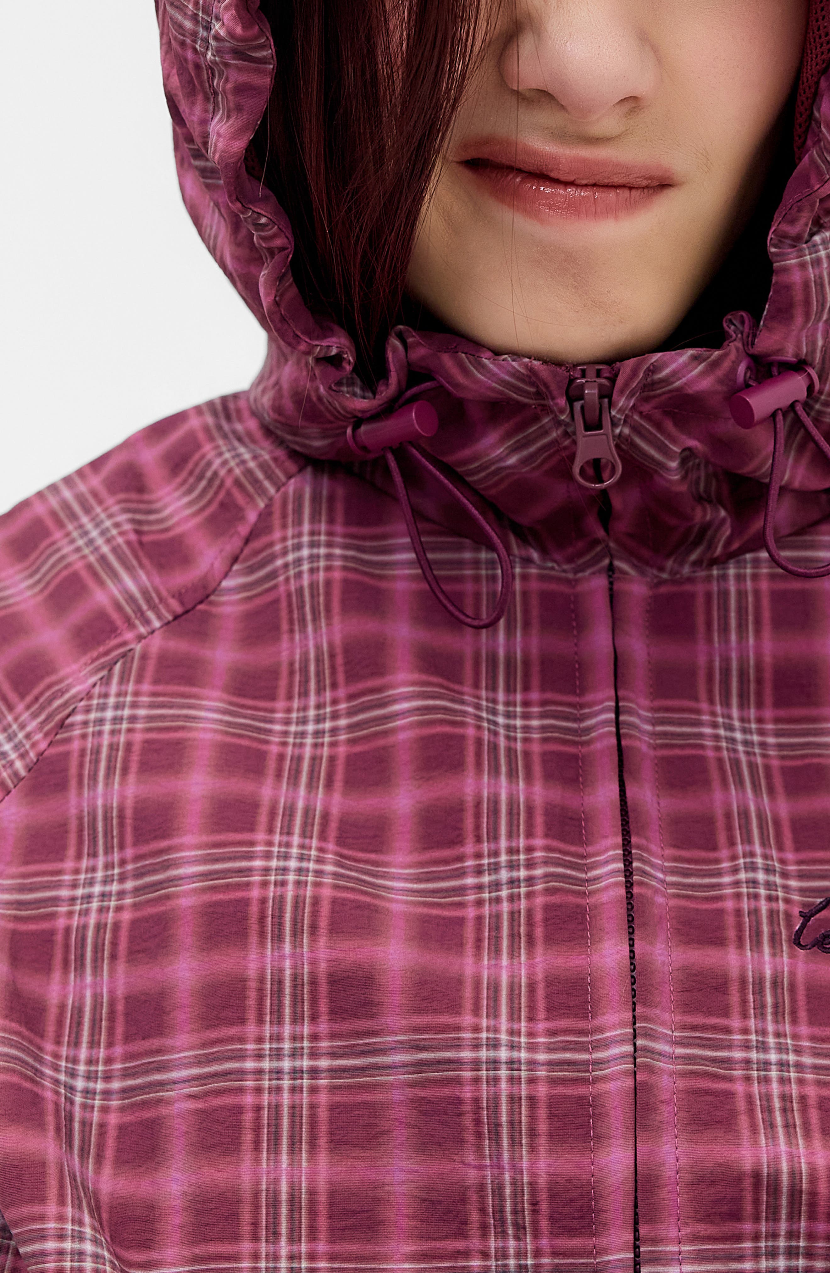 Iets Frans Check Hooded Shell Track Jacket (Women) | Nordstrom