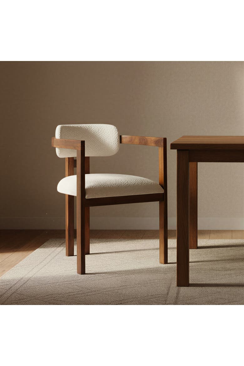 Dining Chair with Upholstered Seat, Alternate, color, Natural