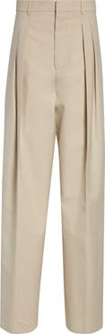 Bottega Veneta Faded Stripe Pleated Wool & Cotton Trousers
