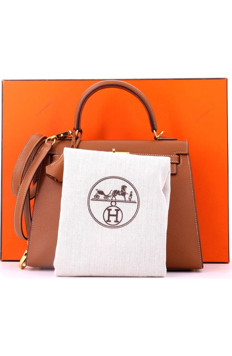 Pre-Owned Hermes Kelly Handbag Brown Epsom with Gold Hardware 25, Alternate, color, Gold