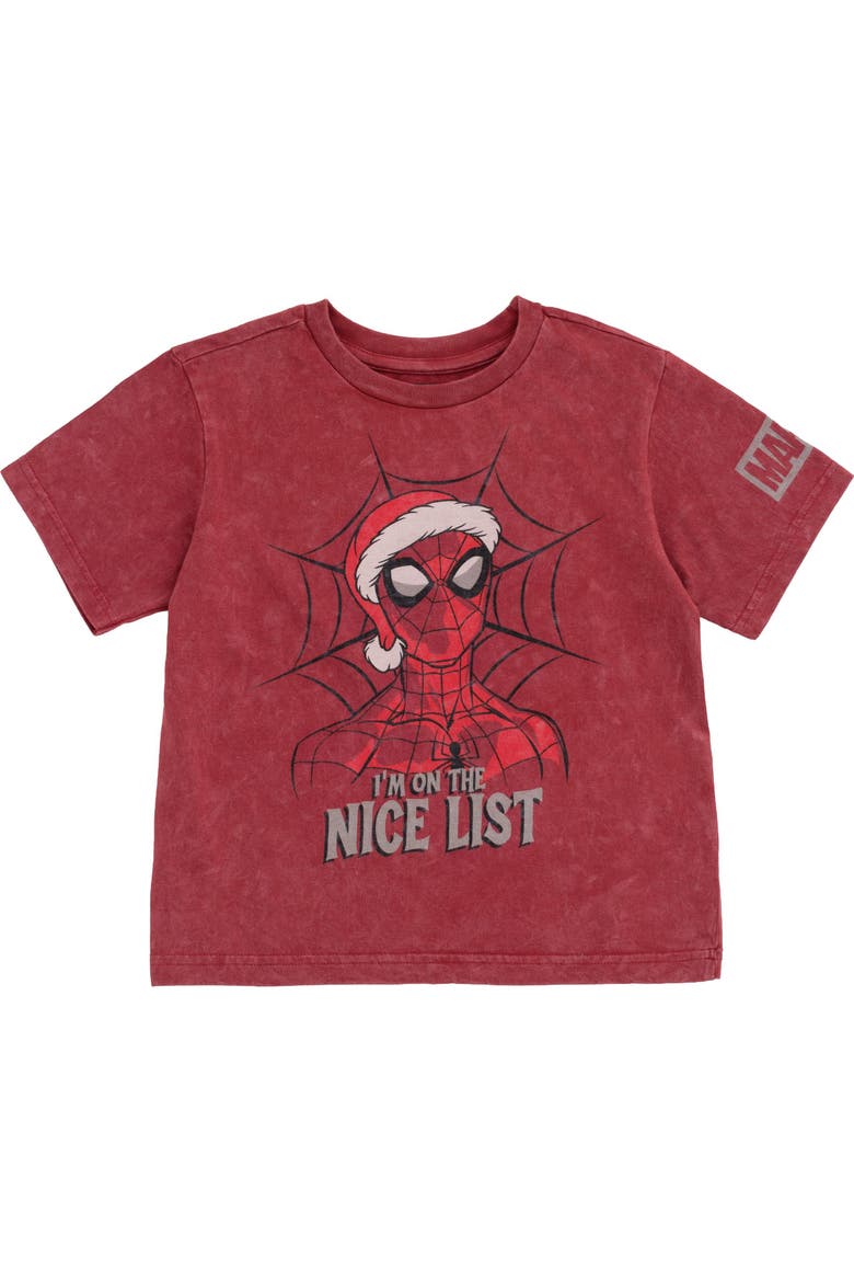 Cotton Short Sleeve Graphic T-shirt, Main, color, Mineral Red Spiderman