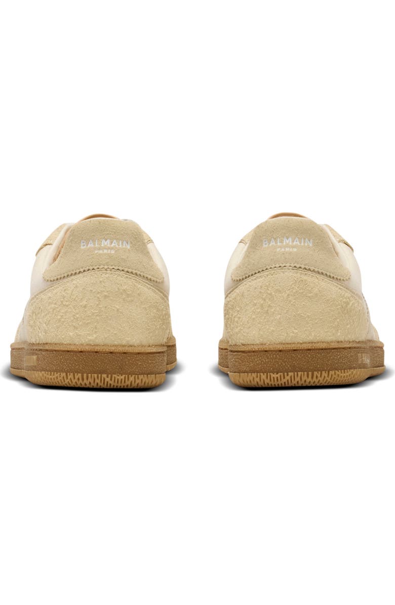 Balmain Swan trainers in suede, aged suede and canvas, Alternate, color, Beige