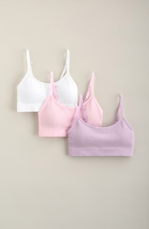 Kids' 3-Pack Seamless Rib Bralettes