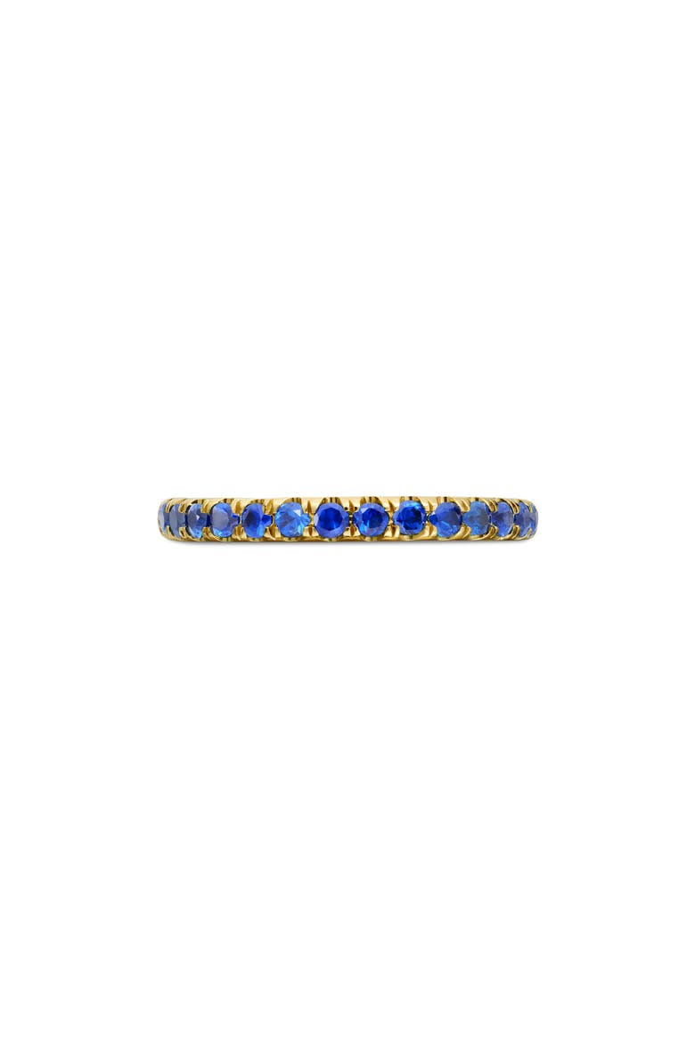 Cable Collectibles 18K Yellow Gold & Diamond Stackable Ring, 2mm, Main, color, BLUE SAPPHIRE