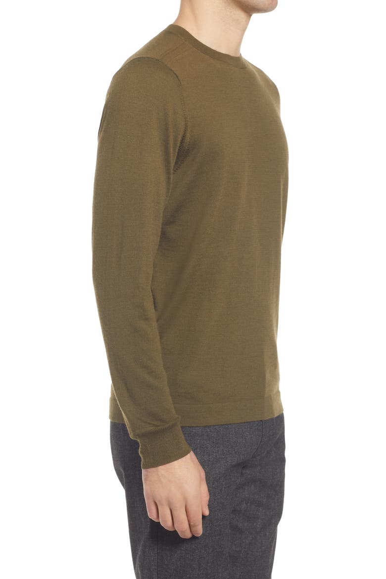 Tech-Smart Crewneck Sweater, Alternate, color, OLIVE DARK