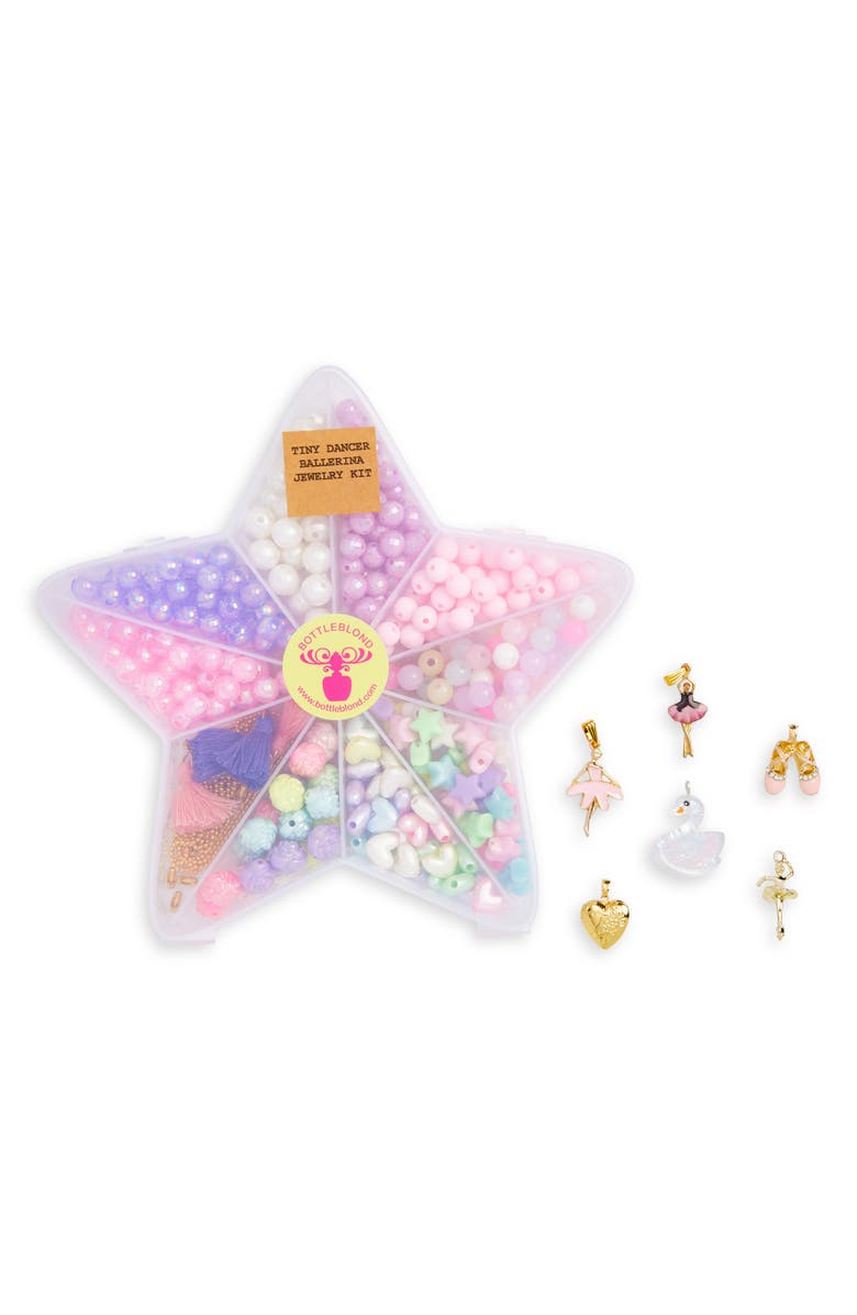 BOTTLEBLOND Kids' Tiny Dancer Ballet DIY Beading Kit, Alternate, color, Gold/ Pink