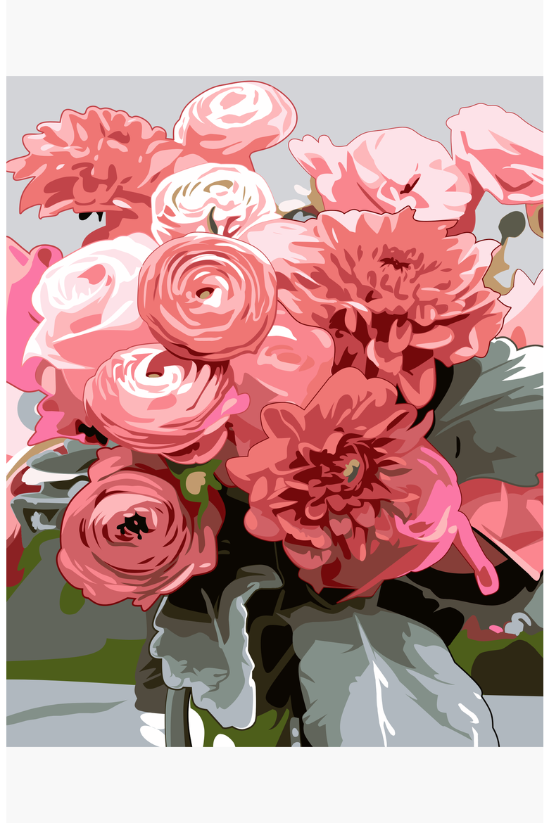 Blushing Blooms Special Edition Illustrated Paint by Numbers Kit, Alternate, color, Pink