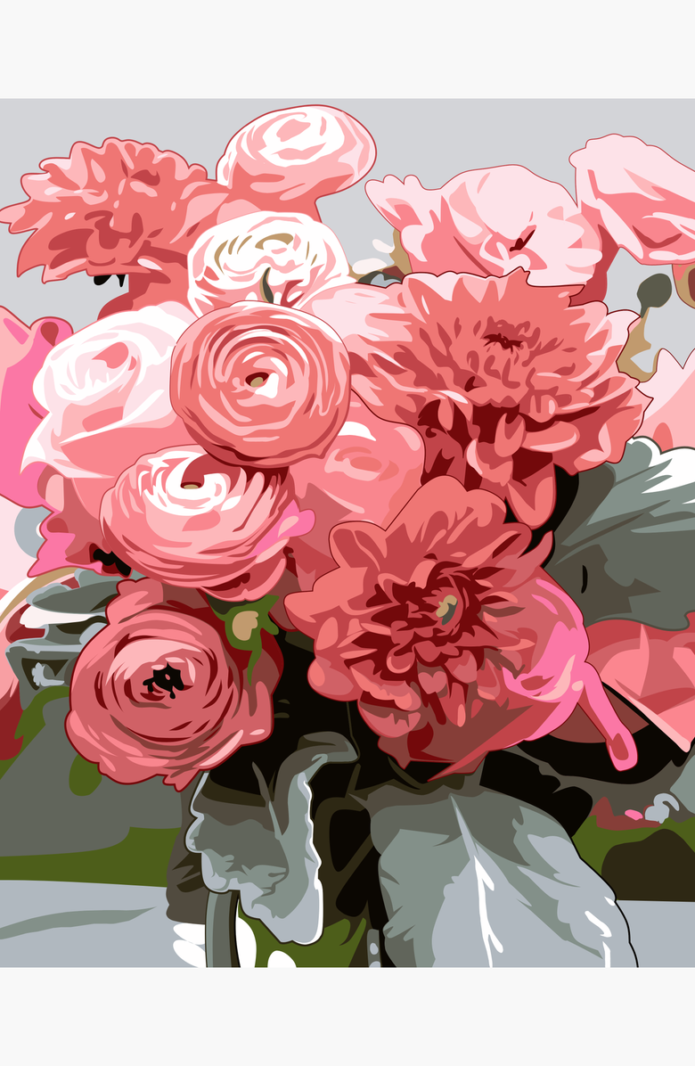 Pink Picasso Kits Blushing Blooms Special Edition Illustrated Paint by Numbers Kit, Alternate, color, Pink