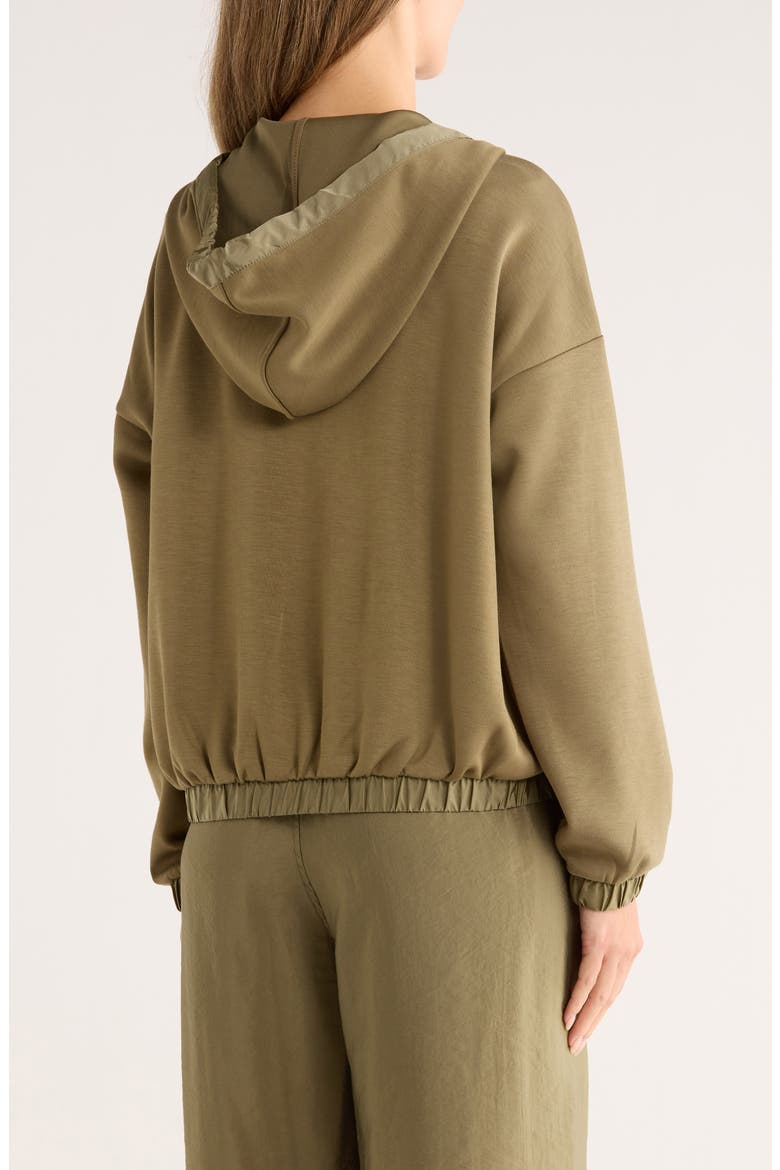 Mixed Media Zip Up Hoodie, Alternate, color, OLIVE GREEN