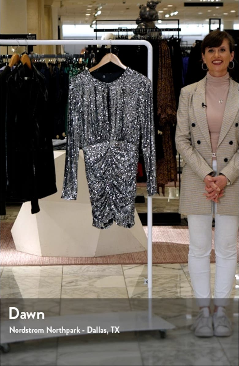Onyx Sequin Long Sleeve Minidress, sales video thumbnail