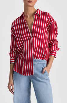 Dimitra Oversize Stripe Button-Up Shirt