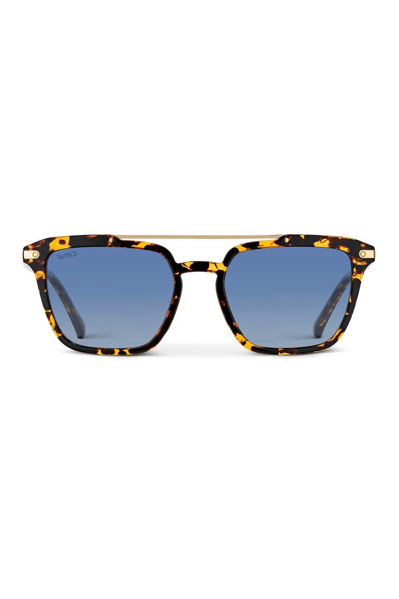 Connor - 52mm Square Polarized Sunglasses, Main, color, Amber Tortoise
