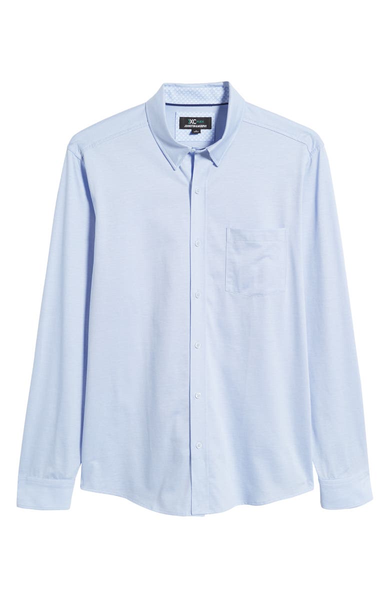 Johnston & Murphy XC Flex Birdseye Cotton Button-Up Shirt, Alternate, color, 