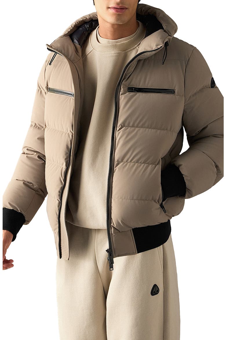 Soho Water Repellent Down Bomber Jacket, Main, color, ASHEN
