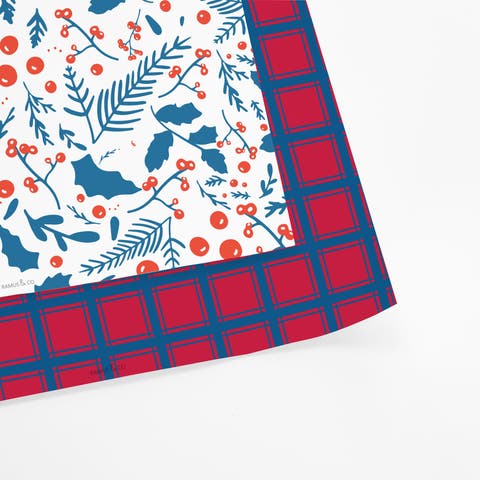 Two-Sided "Jolly Blues" Heavyweight Christmas/Holiday Gift Wrap (Eight Sheets)