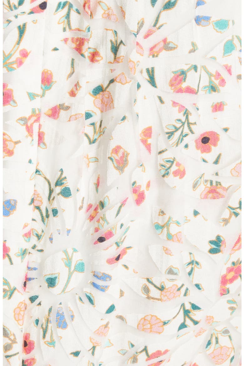 mini bloom burnout midi dress, Alternate, color, CREAM
