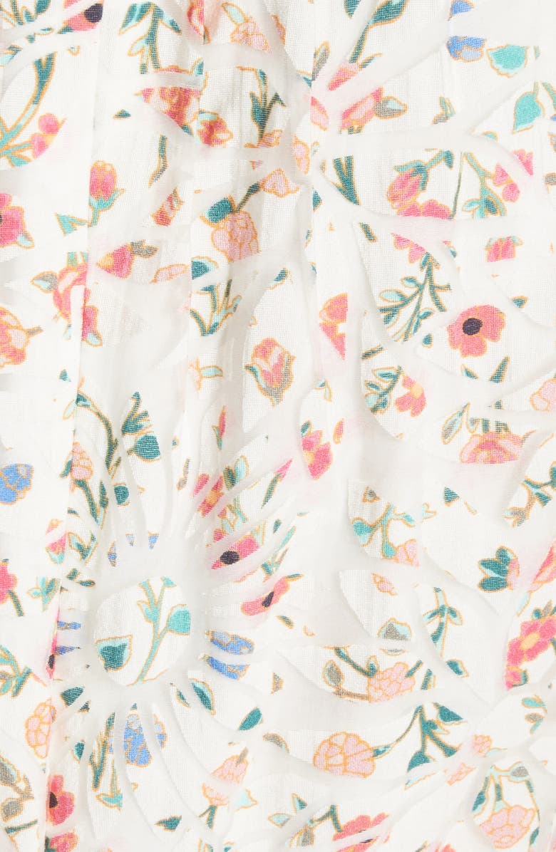 Kate Spade New York mini bloom burnout midi dress, Alternate, color, 