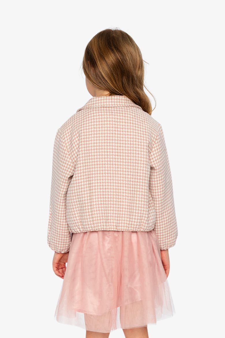 Houndstooth Preppy Lightweight Bomber Jacket, Alternate, color, Houndstooth Rose