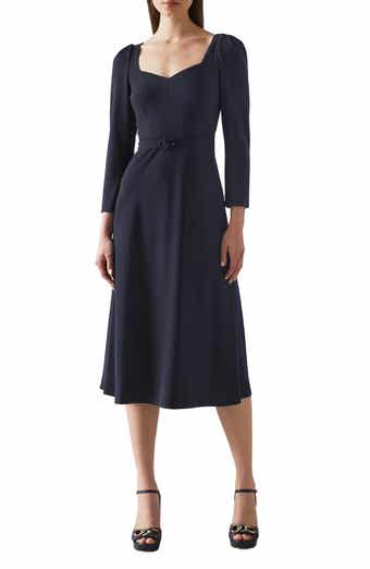 LK Bennett Katerina Long Sleeve Crepe Dress
