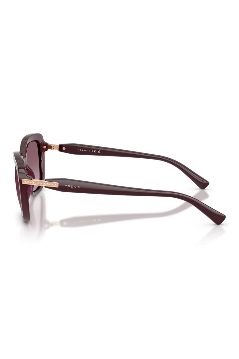 VO5678SB 55mm Butterfly Sunglasses, Alternate, color, TRANSPARENT CHERRY / VIOLET