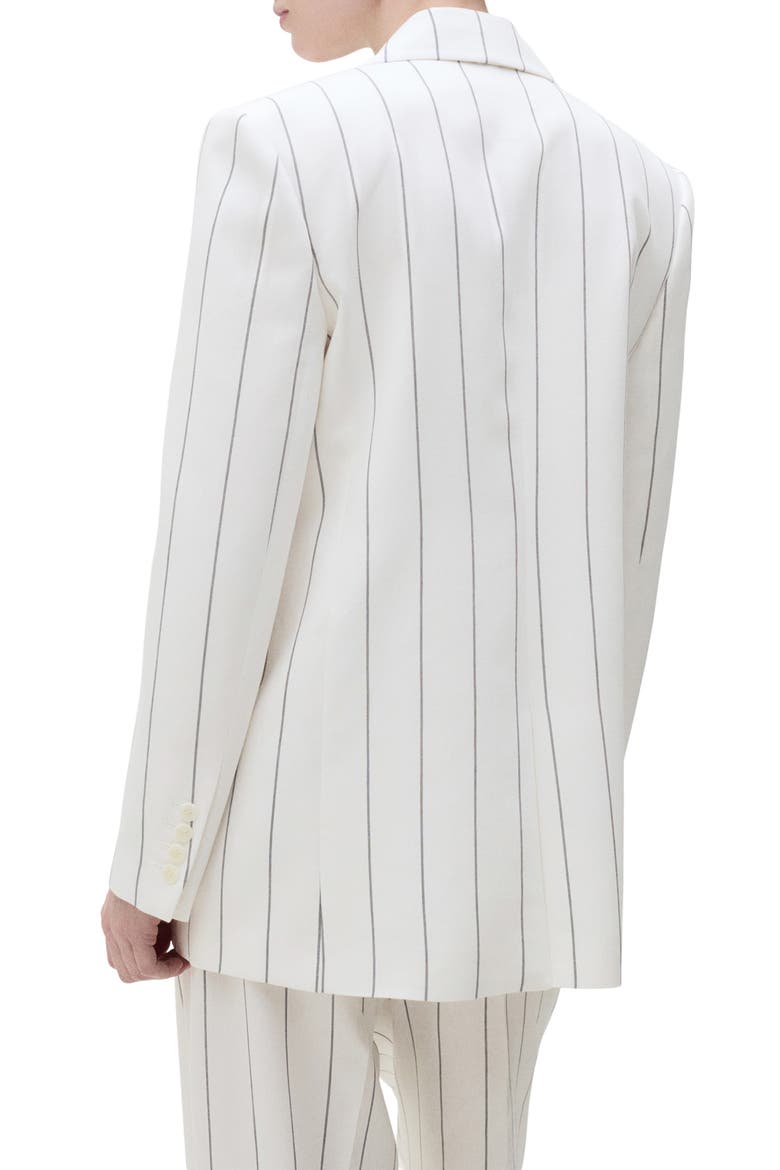 Pinstripe Suit Jacket, Alternate, color, WHITE