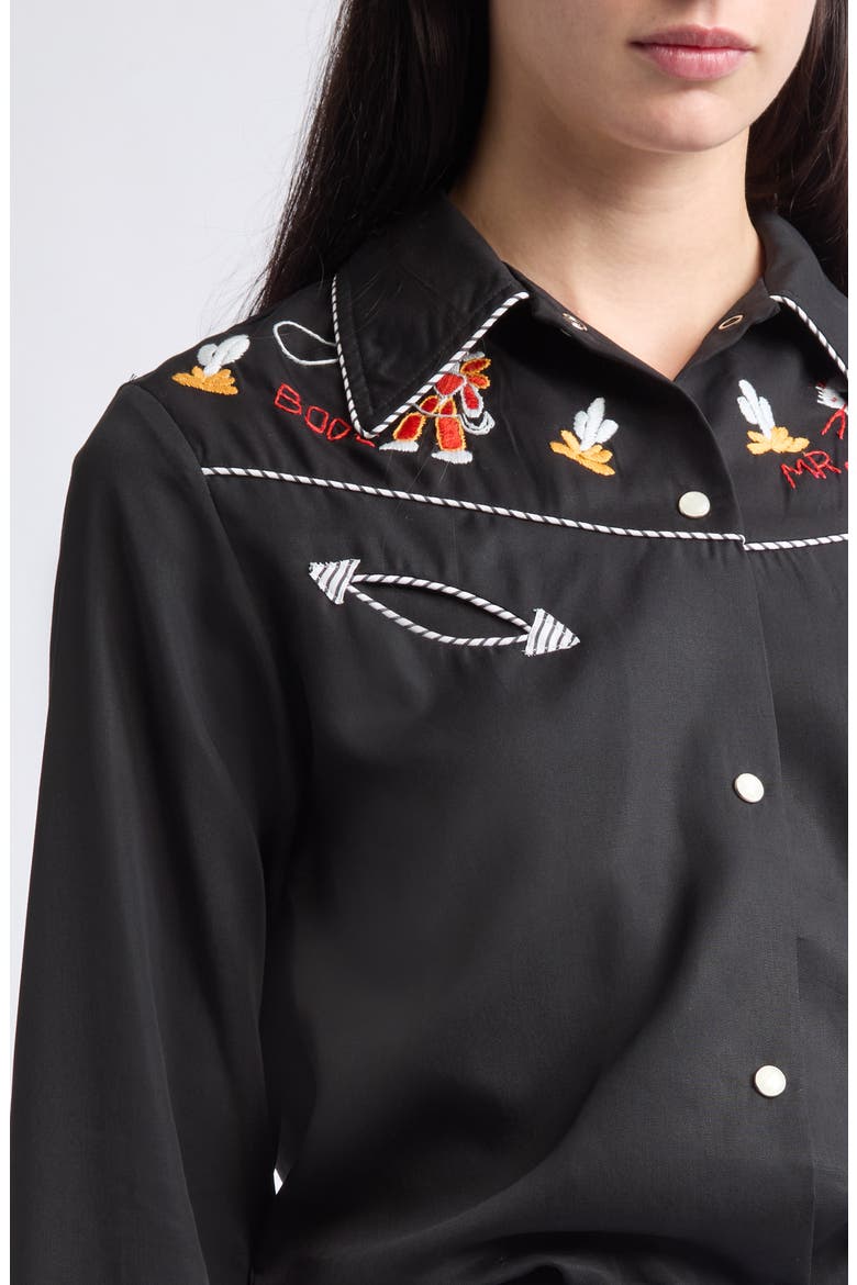 Checkers Embroidered Western Snap-Up Shirt, Alternate, color, BLACK MULTI
