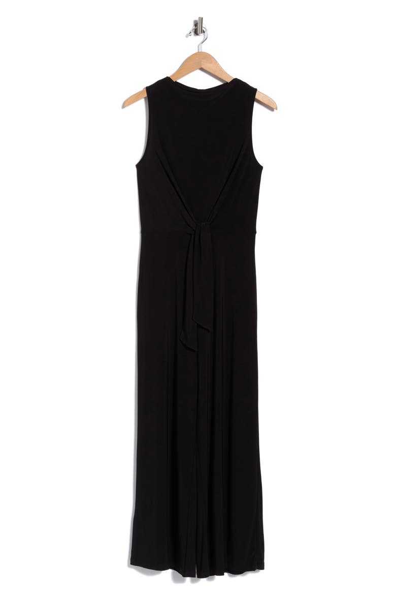Sleeveless Tie Front Jumpsuit, Alternate, color, BLACK