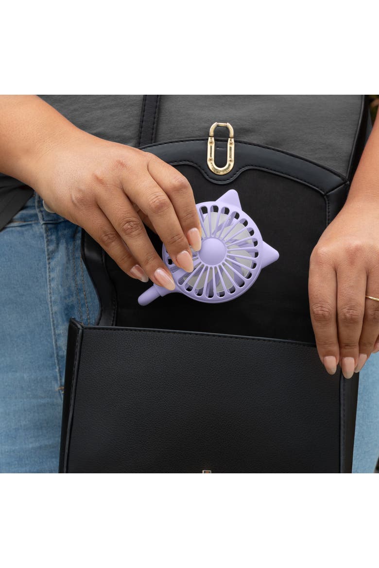 Cat Ear Beauty Fan With Suction Cup Mount, Alternate, color, Lavender