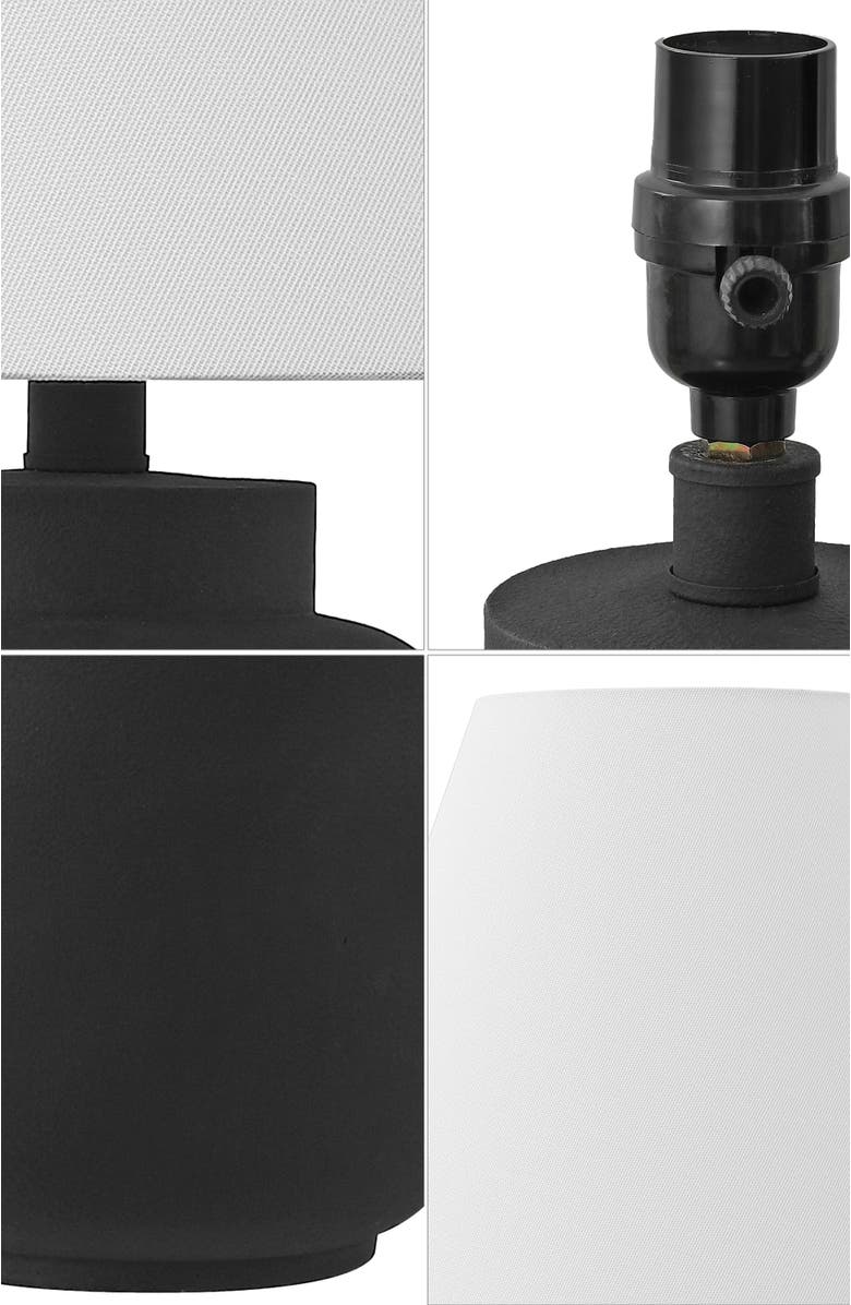 JONATHAN Y Elinore 24.5" Minimalist Scandinavian Resin/Iron Ginger Jar LED Table Lamp, Alternate, color, Matte Black