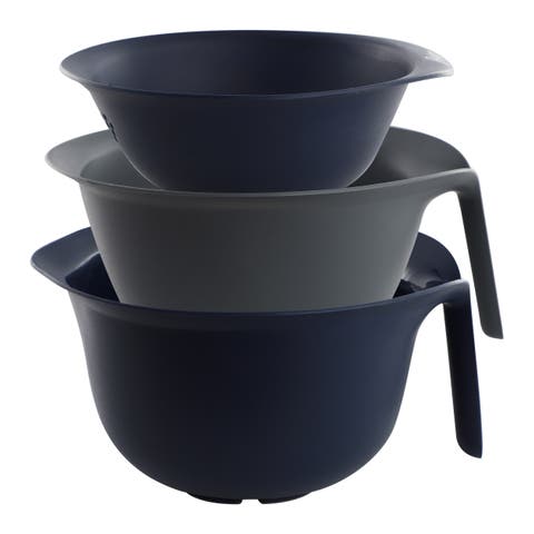 3 Piece Nestable Plastic Colander and 3 Quart Bowl Set