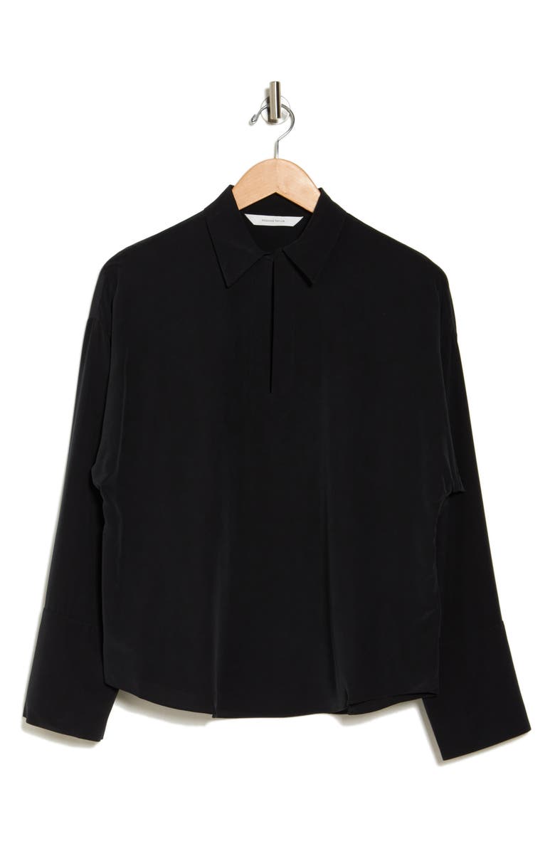 Rebecca Taylor Essential Silk Blouse, Alternate, color, Black