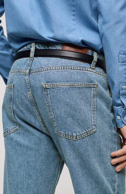 Mango Tapered Jeans In Medium Blue