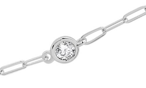 Crislu Aura Cubic Zirconia Station Necklace In Silver