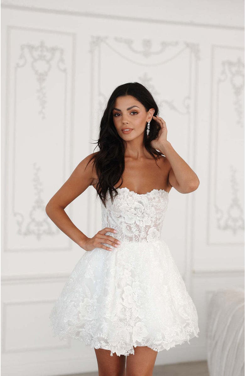 Untamed Petals Jacqueline Mini Dress, Main, color, Ivory