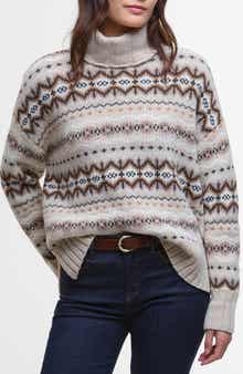 Barbour Helen Fair Isle Wool Blend Turtleneck Tunic Sweater