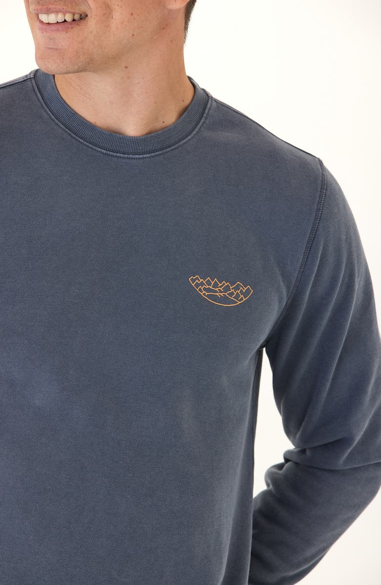 Threads 4 Thought Crescent Graphic Mineral Wash Sweatshirt, Alternate, color, Deep Sea