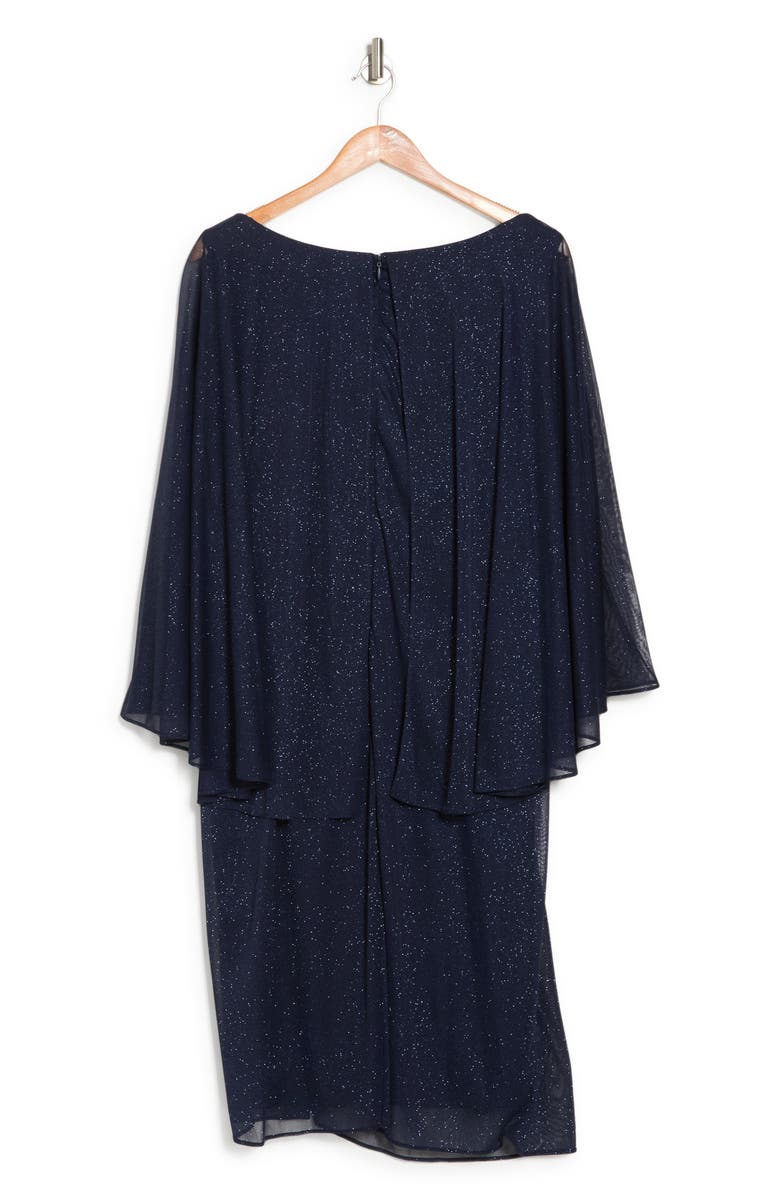 SL FASHIONS Surplice Neck Long Sleeve Cocktail Dress, Alternate, color, 