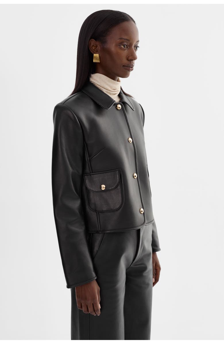 LAMARQUE Francesca | Leather Jacket, Alternate, color, Black