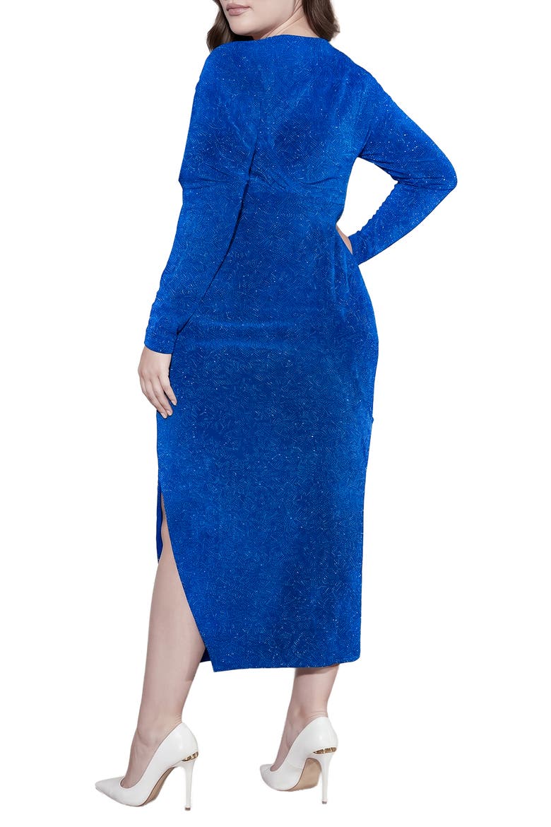 Glitter Knit Long Sleeve Body-Con Dress, Alternate, color, ROYAL BLUE