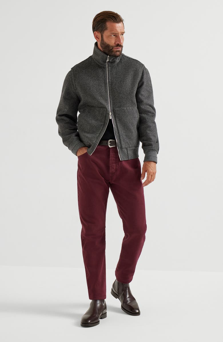 Brunello Cucinelli Hand-crafted bomber jacket, Alternate, color, Dark Grey