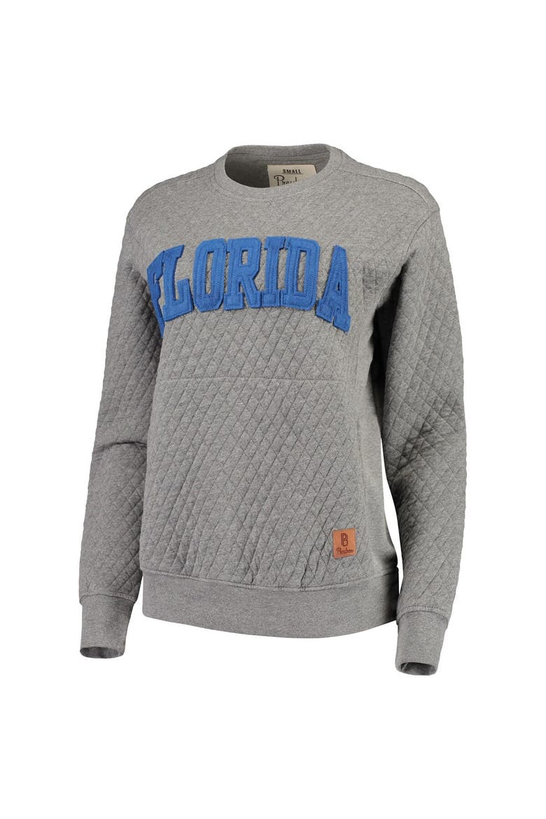 Women's Pressbox Heather Charcoal Florida Gators Moose Quilted Pullover Sweatshirt, Alternate, color, Heather Gray
