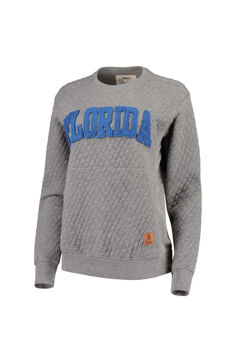 PRESSBOX Women's Pressbox Heather Charcoal Florida Gators Moose Quilted Pullover Sweatshirt, Alternate, color, Heather Gray