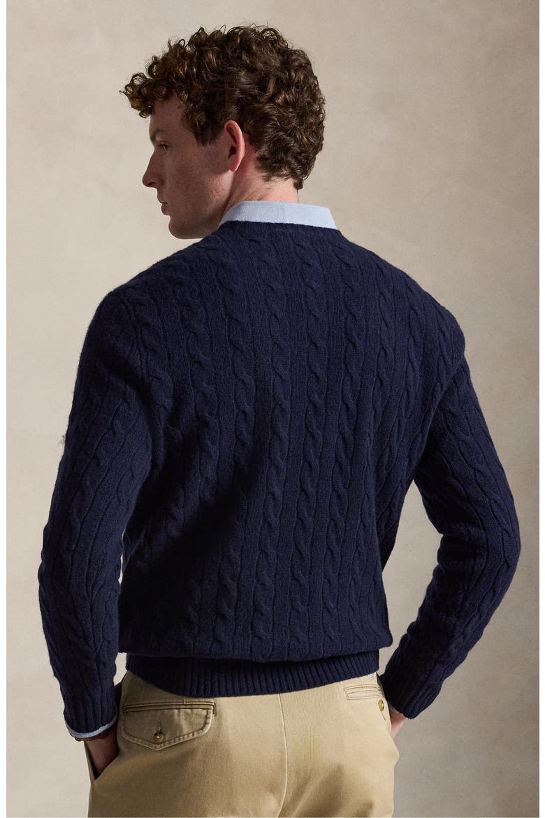Cable Wool & Cashmere Sweater, Alternate, color, BLUE