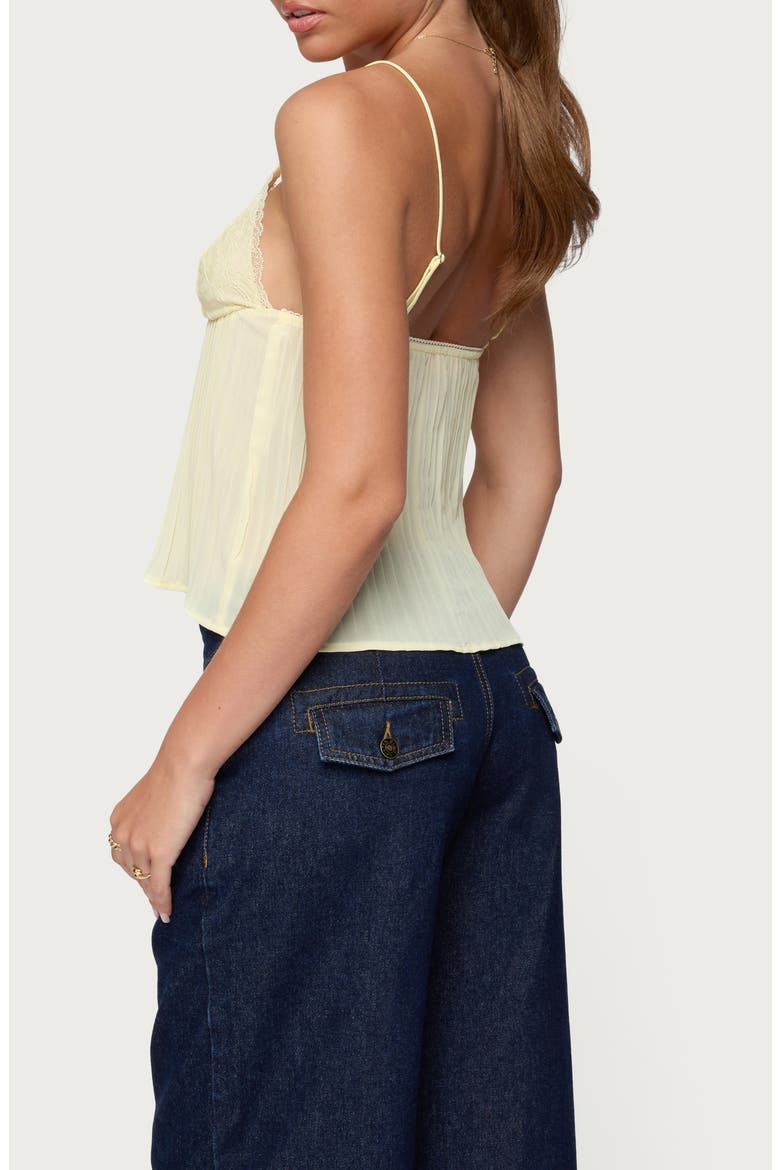 Rhian Lace Pleated Camisole, Alternate, color, YELLOW