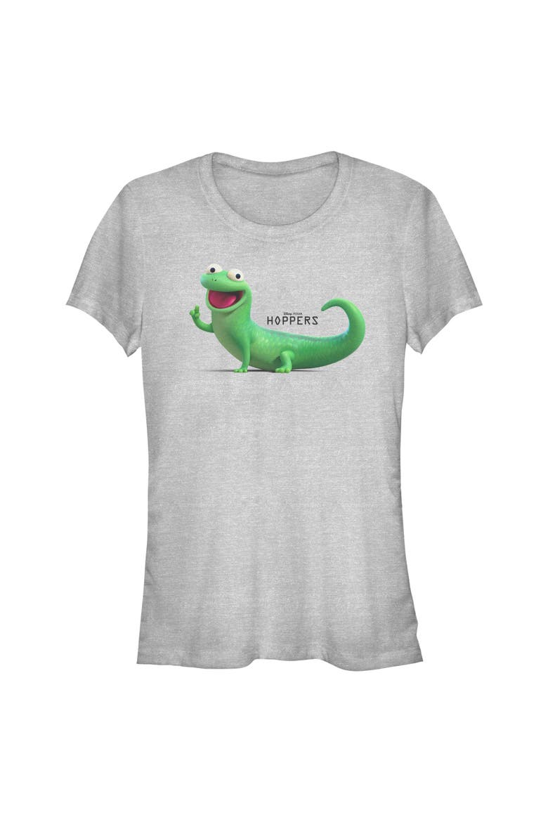 Junior's Hoppers Tom Lizard Happy and Cute Pose  Graphic T-Shirt, Main, color, Athletic Heather