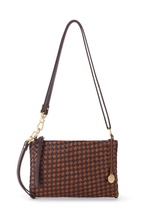 Vita Hand Woven Leather Crossbody Wristlet