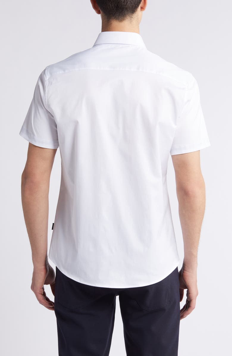 Stone Rose Solid DryTouch<sup>®</sup> Slim Fit Short Sleeve Twill Button-Up Shirt, Alternate, color, 