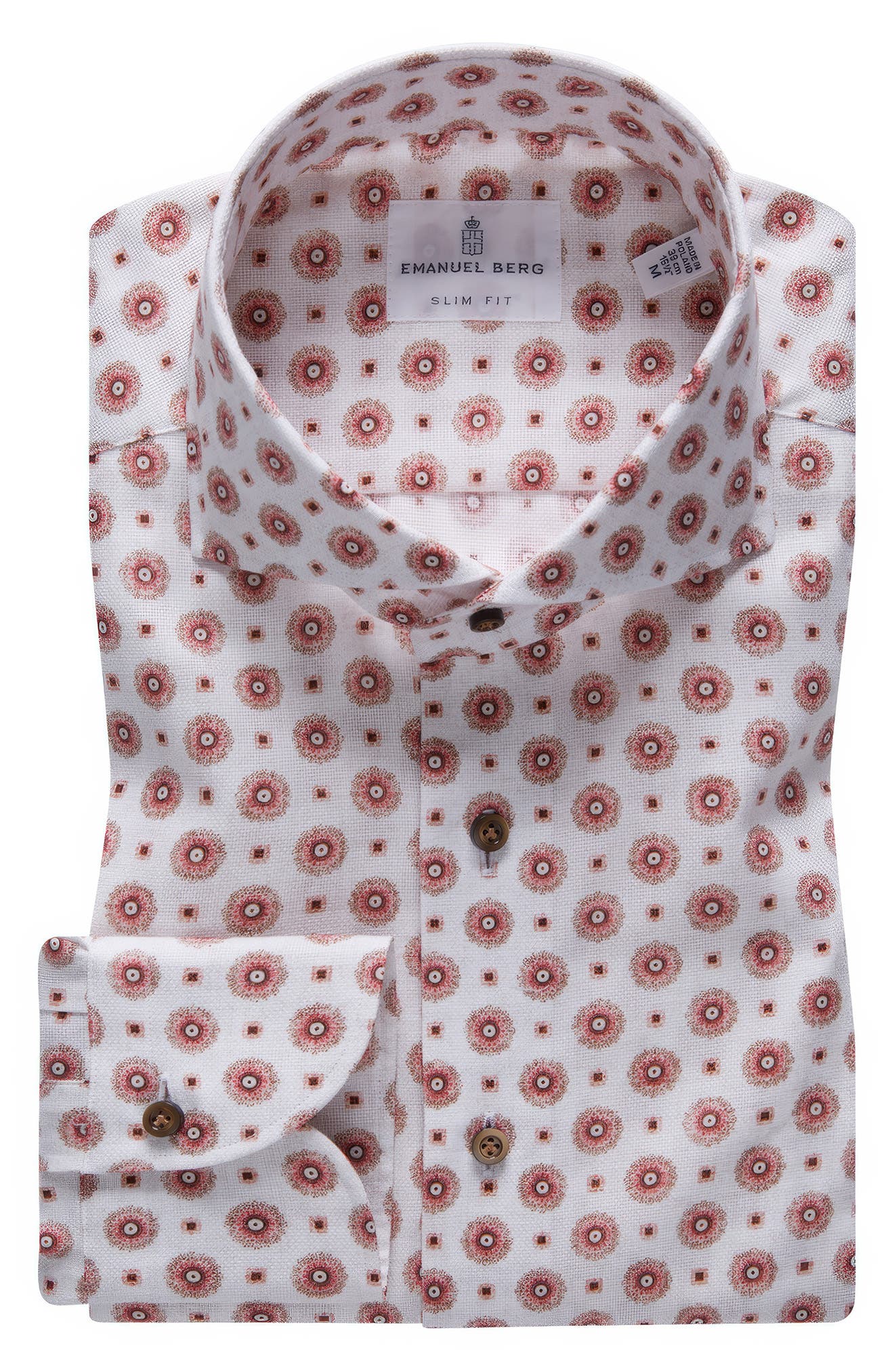 Emanuel Berg Slim Fit Hybrid Knit Dress Shirt